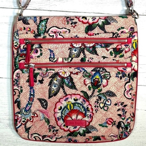 Vera Bradley Handbags - Vera Bradley Triple Zip Hipster Crossbody Stitched Flowers